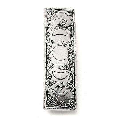 Rectangle with Moon Phase Pattern Alloy Hair Barrettes, for Women Girls
