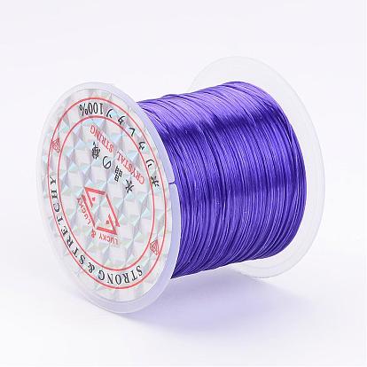 Chaîne de cristal élastique plat, fil de perles élastique, pour la fabrication de bracelets élastiques, teint, 0.8mm, environ 12.02 yards (11m)/rouleau