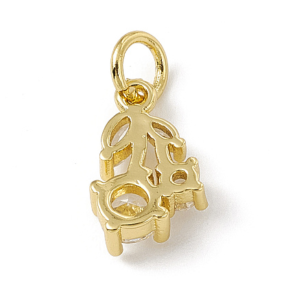 Micro cuivres ouvrent charmes de zircons, avec des anneaux de saut, charmes de cerises