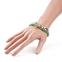 3Pcs 3 Style Glass & Lampwork Evil Eye Stretch Bracelets Set, Cross & Hamsa Hand Charm Bracelets for Women