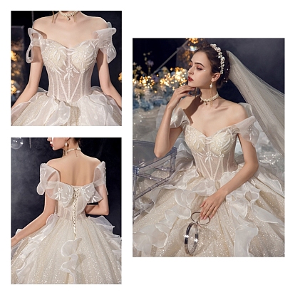 Tissu de robe de mariée en polyester et plastique à coudre, bricolage couture accessoires accessoires
