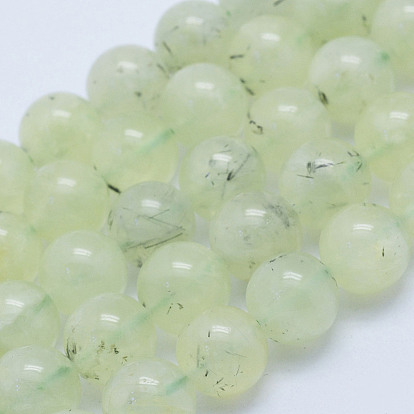 Perles naturelles préhnite brins, ronde, a- année