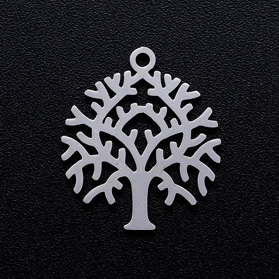 201 Stainless Steel Filigree Pendants, Tree of Life