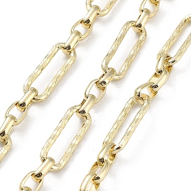 Rack Plating Brass Paperclip Chains, Long-Lasting Plated, Soldered, with Spool, Lead Free & Cadmium Free