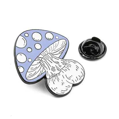 Mushroom Elf Enamel Pins, Black Alloy Brooches for Backpack Clothes