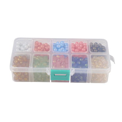 10 colores aerosol perlas de vidrio pintado, teñido, rondo