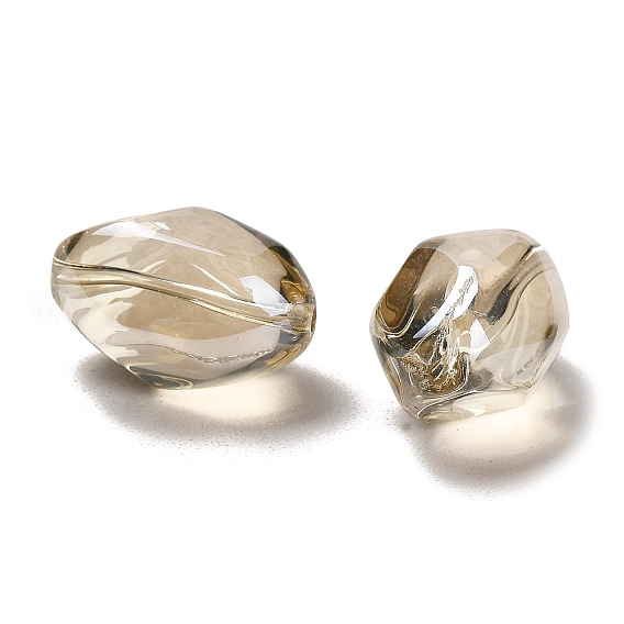 Granos ovales de vidrio cristal perlado hebras, lustre de la perla chapado, 21x13 mm, agujero: 1 mm, sobre 36 unidades / cadena, 29.1 pulgada