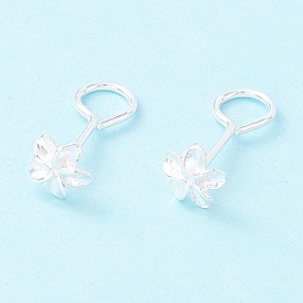 Pequeños pendientes de plata fina de sakura 999, exquisitos aretes minimalistas para niña mujer