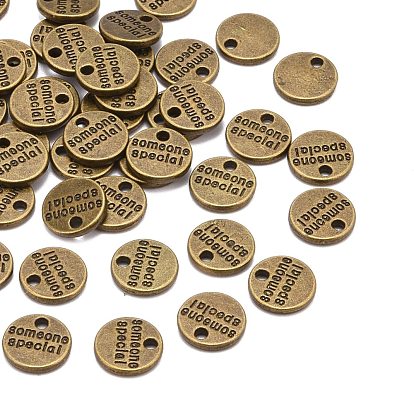 Tibetan Style Alloy Flat Round Carved Word Someone Special Charms, Cadmium Free & Lead Free, 10x1.5mm, Hole: 1.5mm, about 1350pcs/1000g