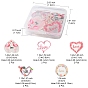 10Pcs 5 Styles Valentine's Day Theme Acrylic Pendants, Heart with Word Love & Flat Round