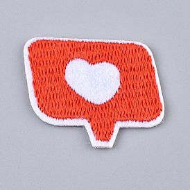 Computerized Embroidery Cloth Iron on/Sew on Patches, Costume Accessories, Dialog Box with Heart