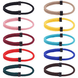 CHGCRAFT 10Pcs 10 Colors Braided Rope Nylon Cord Bracelet, Athletic Cool Adjustable Bracelet for Men Women
