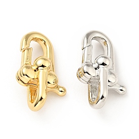 Rack Plating Brass Lobster Claw Clasps, Oval, Cadmium Free & Lead Free