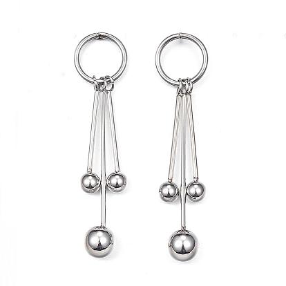 304 inox Pendants d'oreilles stud, boucles d'oreilles hypoallergéniques, boucles d'oreilles pompon