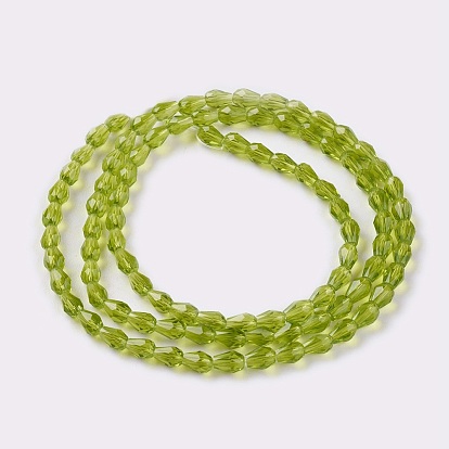 Faceted Glass Beads Strands, Drop