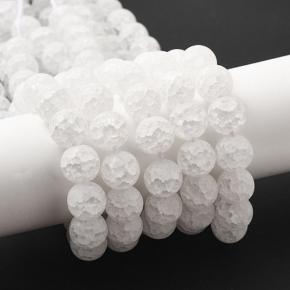 Perlas de vidrio esmerilado crujido, teñido, rondo, cristal sintético, 10 mm