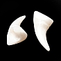 Perlas de resina opacos, ningún agujero, forma de dientes de animal