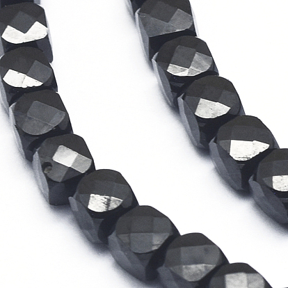 Perlas negras naturales espinela hebras, facetados, cubo