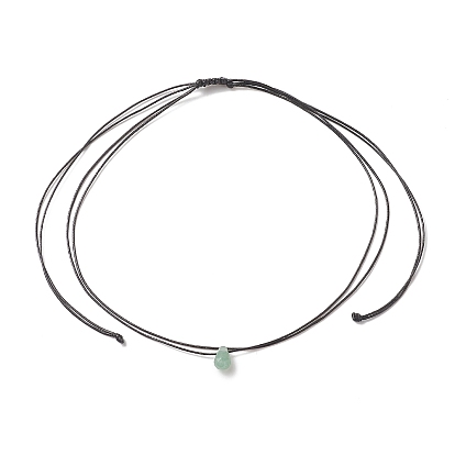 Ожерелье из двух нитей подвески-капли из натуральных и синтетических драгоценных камней для женщин