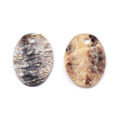 Pendentifs shell akoya naturel, pendentif coquillage nacre, charme ovale
