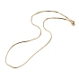 Brass Snake Chain Necklaces, with Lobster Claw Clasps, Long-Lasting Plated