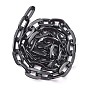 Aluminium Cable Chains, Unwelded, Flat Oval, Black