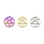 201 Stainless Steel Pendants, Hollow, Ring with Star