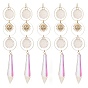 AB Color Plated Crystal Cone Big Pendant Decorations, Hanging Sun Catchers, with Brass Sun Pendants, for Home Decorations