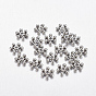Alliage de zinc perles entretoises, sans cadmium et sans plomb, avec un trou, flocon de neige