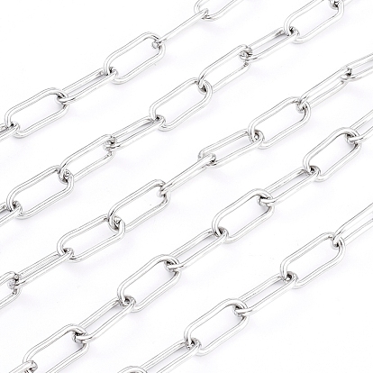 304 chaînes de trombones en acier inoxydable, chaîne de câble allongée dessinée, non soudée, avec bobine