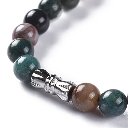 Rondes et trapézoïdales colliers de perles de pierres précieuses, avec fermoir à vis en laiton, 18.1 pouce