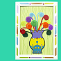 Kits creativos de arte de palitos de felpa con patrón de flores diy, con marco de papel, chincheta, alambre de lana, juguetes pegajosos de la pintura del arte educativo para los niños