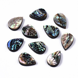 Natural Abalone Shell/Paua Shell Beads, Carved, Leaf
