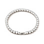 Clear Cubic Zirconia Tennis Bracelet, 304 Stainless Steel Link Chain Bracelet for Women