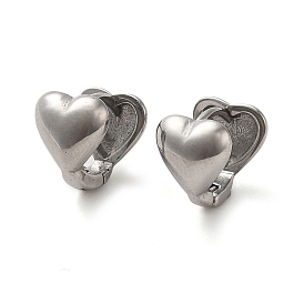 304 Stainless Steel Hoop Earrings, Heart