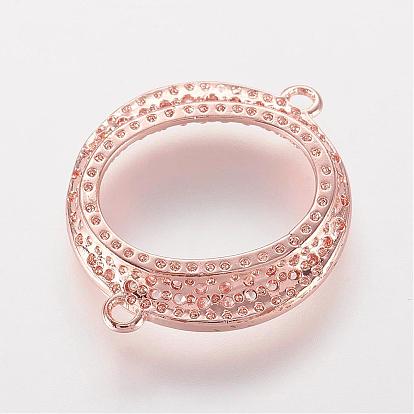 Brass Micro Pave Cubic Zirconia Links, Ring