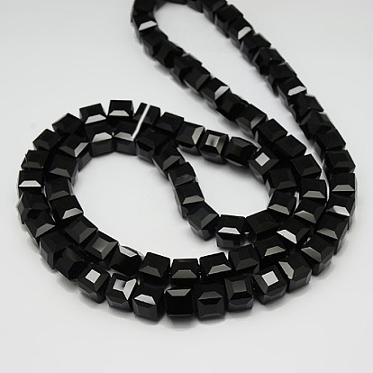 Faceted Cube Shaped Crystal Glass Beads Strands, 10x10x10mm, Hole: 1mm, about 79pcs/strand, 30.7 inch