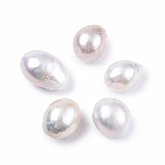 Natural Baroque Keshi Pearl Beads, Freshwater Pearl Beads, No Hole, Rice