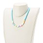 Stretch Kids Beaded Necklace & Bracelet Jewelry Sets, with Round & Heart Opaque Acrylic Beads