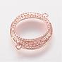 Brass Micro Pave Cubic Zirconia Links, Ring
