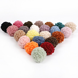 Polyester Pom Pom Ball Beads, for DIY Decoration Accessories, Round