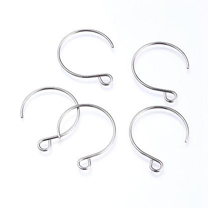 Revestimiento iónico (ip) 304 ganchos para pendientes de acero inoxidable, con lazo horizontal, alambre de oreja de globo