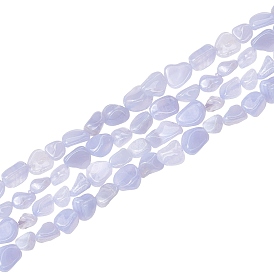 Arricraft 2 brins de perles d'agate de dentelle bleue naturelle, pierre tombée, teint, nuggets