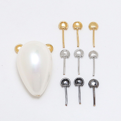 Brass Mouse Ear Head Pins, for Baroque Pearl Making