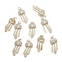 Brass Micro Clear Cubic Zirconia Pendants, Long-Lasting Plated, Wind Chime Shape