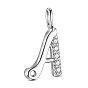 SHEGRACE 925 Sterling Silver Charms, with Grade AAA Cubic Zirconia, For Bracelet Making, Letter A, Clear
