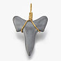 Non-magnetic Synthetic Hematite Pendants, with Golden Tone Brass Findings, Matte Style, Elephant