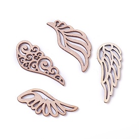 Wooden Cabochons, Laser Cut Wood Shapes, Wing