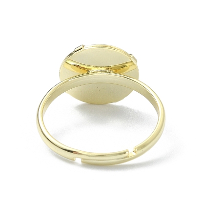 Fornituras de anillo ajustables de latón, ajustes del anillo de tamiz, plano y redondo