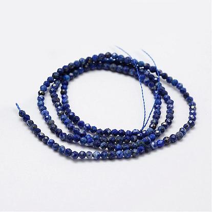 Natural Lapis Lazuli Beads Strands, Faceted, Round